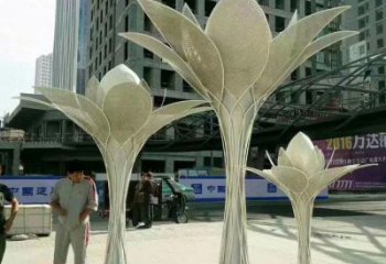 花樹雕塑定做，村標概念，不銹鋼花樹雕塑制造商