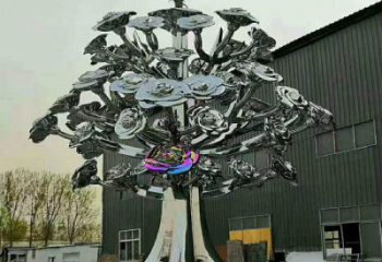 花樹雕塑工廠，廣場(chǎng)雕塑，不銹鋼花樹雕塑點(diǎn)擊