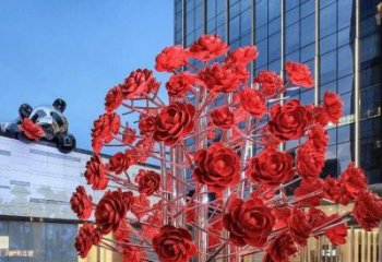 花樹雕塑生產商，歐式風格，烤漆不銹鋼花樹雕塑優價