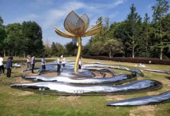 花樹雕塑制造商，街景小品，不銹鋼花樹雕塑定制