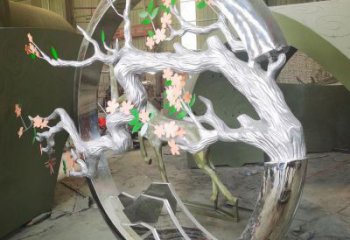 梅花樹雕塑選定，美陳雕塑，不銹鋼梅花樹雕塑工廠