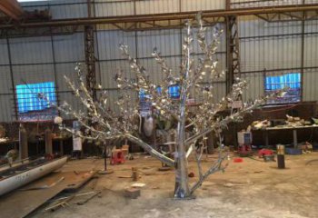 楓樹雕塑制作,動態雕塑,不銹鋼楓樹雕塑定制廠家