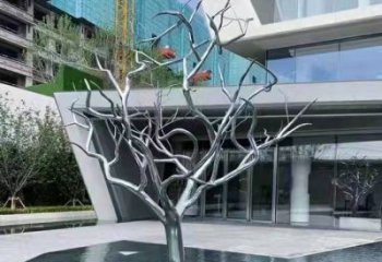 樹干雕塑制造商,多彩藝術,抽象不銹鋼樹干雕塑精選