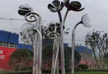 四葉草雕塑標(biāo)準(zhǔn)，陸地?cái)[件，不銹鋼四葉草雕塑定制