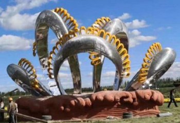 四葉草雕塑指用，中式工藝，不銹鋼四葉草雕塑指用