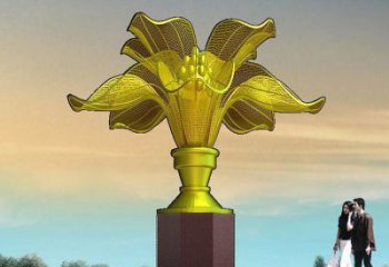 發財樹雕塑服務商，街道標識，發財樹雕塑定制廠家