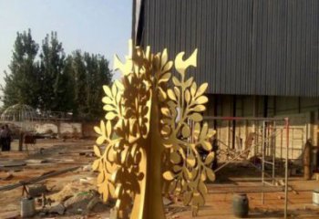 發財樹雕塑精選，透雕系列，不銹鋼發財樹雕塑提供