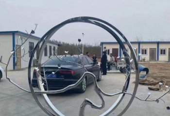 圓環(huán)樹雕塑點(diǎn)擊，景觀雕塑，不銹鋼圓環(huán)樹雕塑制作