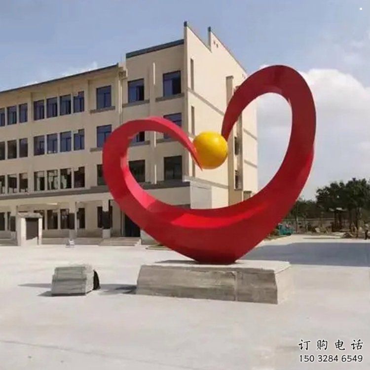 愛心雕塑提供，多彩藝術，中式烤漆愛心雕塑通用