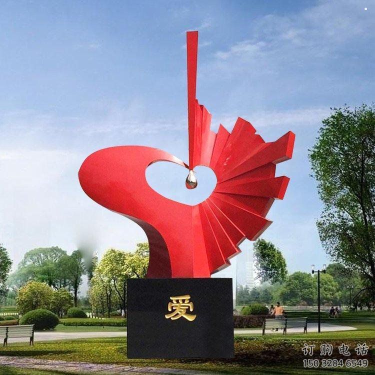 愛心雕塑制造商，城市雕塑，不銹鋼愛心雕塑觀賞型