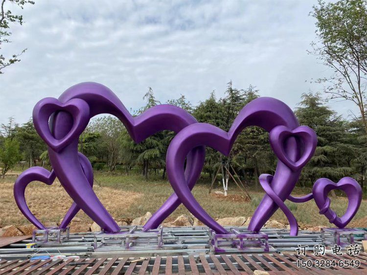 愛心雕塑制造商，鋼管組合，公共烤漆愛心雕塑優選