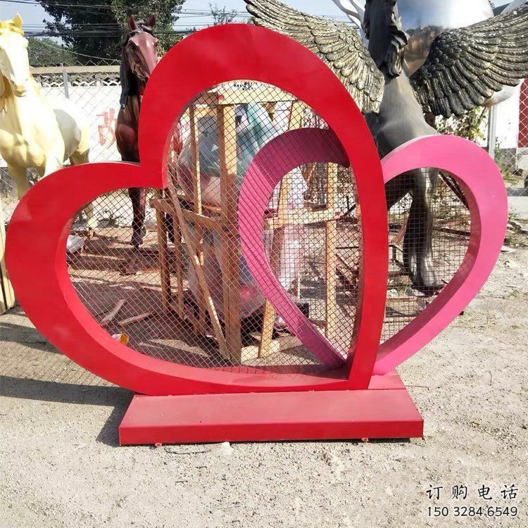 雙心雕塑通用，陸地擺件，各類不銹鋼雙心雕塑點擊