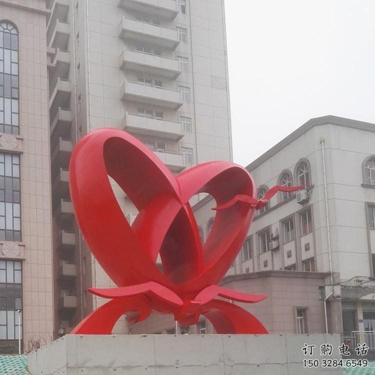 雙心雕塑制造商，城區小品，不銹鋼雙心雕塑定制