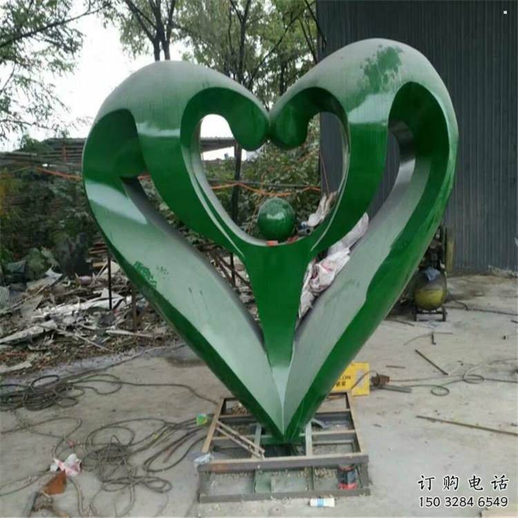 桃心雕塑優價，鋼管組合，不銹鋼桃心雕塑特供