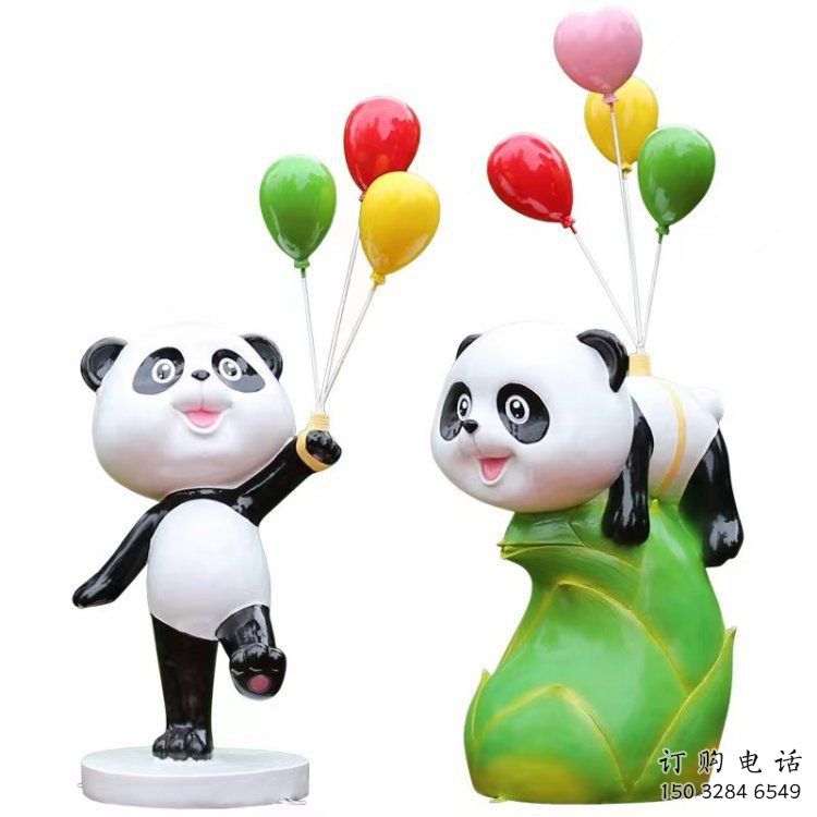 景區熊貓雕塑通用，陸地擺件，卡通熊貓雕塑點擊