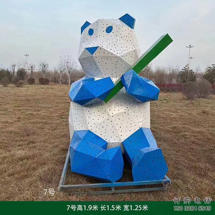 景觀熊貓雕塑制造，歐式風(fēng)格，切面熊貓雕塑廠家定價(jià)