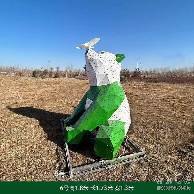 熊貓雕塑精選，露天雕塑，歐式切面熊貓雕塑訂做