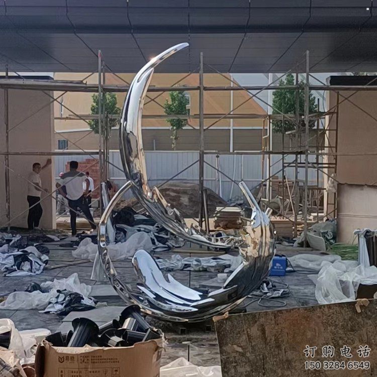 景觀羽毛雕塑精選，陸地擺件，公園鏡面羽毛雕塑精品