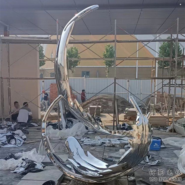 羽毛雕塑通用，街景小品，鏡面羽毛雕塑制造廠家