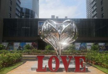 彩繪景觀love雕塑生產，景區案例，彩繪不銹鋼love雕塑優選