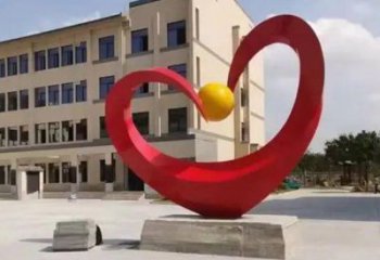 愛心雕塑提供，多彩藝術(shù)，中式烤漆愛心雕塑通用