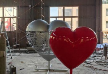 心形球雕塑供給，中式工藝，烤漆心形球雕塑精品