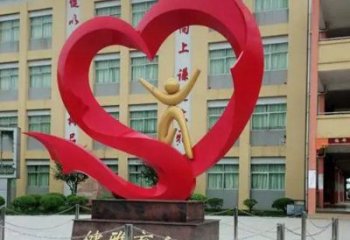 花園桃心雕塑批發，標識雕塑，展示不銹鋼桃心雕塑優選