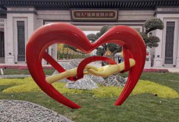 心心相印雕塑工程制作訂做，城市雕塑，景觀小品雕塑專供