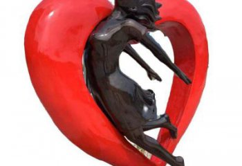 步行街心形人物雕塑