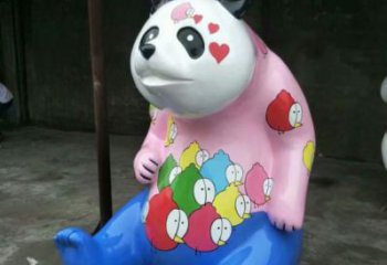熊貓雕塑工廠，城市裝飾，彩繪熊貓雕塑供給