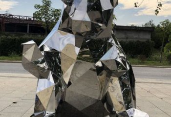 商業(yè)熊貓雕塑承接，鍛造工藝，不銹鋼熊貓雕塑訂做