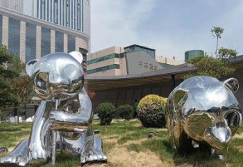 熊貓雕塑造型供需，廣場雕塑，不銹鋼熊貓雕塑選用