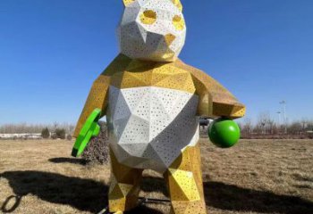 熊貓雕塑供需，透雕系列，空間切面熊貓雕塑制造商