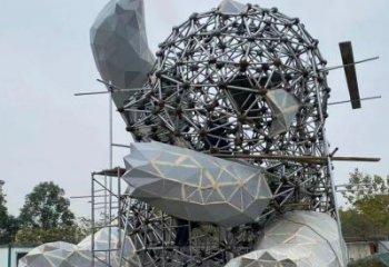 藝術熊貓雕塑觀賞型，街景小品，切面熊貓雕塑常用