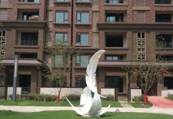 羽毛雕塑制造，歐式風(fēng)格，烤漆羽毛雕塑廠家定價