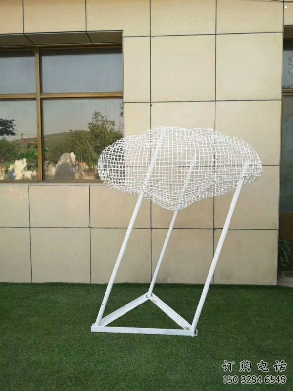 庭院云朵雕塑，鍍金歐式雕塑，網格形式