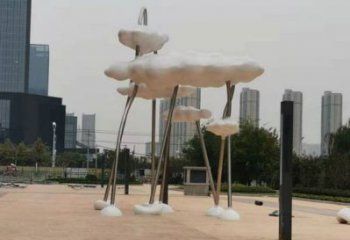 云朵雕塑承接，鍛造工藝，鏤空云朵雕塑抽象訂做