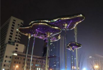 祥云雕塑工廠標準，多彩藝術，景觀不銹鋼祥云雕塑供應