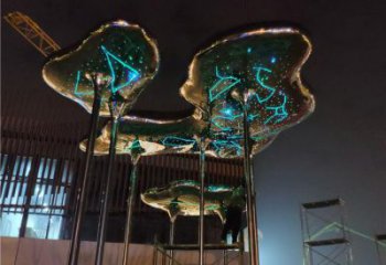 祥云雕塑觀賞型，街景小品，不銹鋼祥云雕塑常用