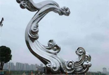 祥云雕塑批發，拉絲工藝，不銹鋼祥云雕塑承接