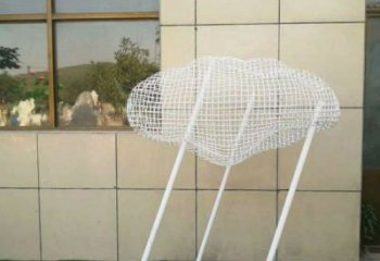 庭院云朵雕塑，鍍金歐式雕塑，網格形式