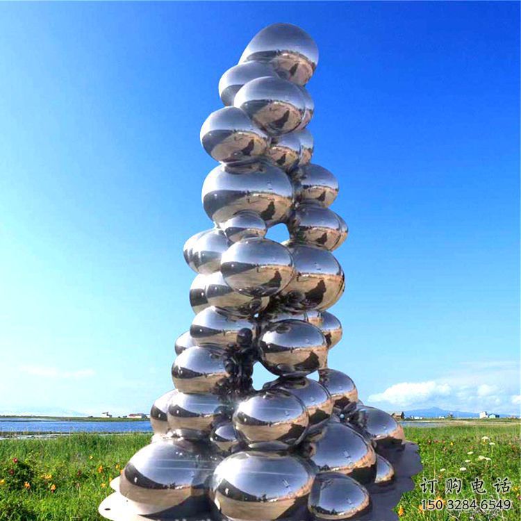 戶外景觀石雕塑，鍍銅景觀雕塑，鏡面工藝