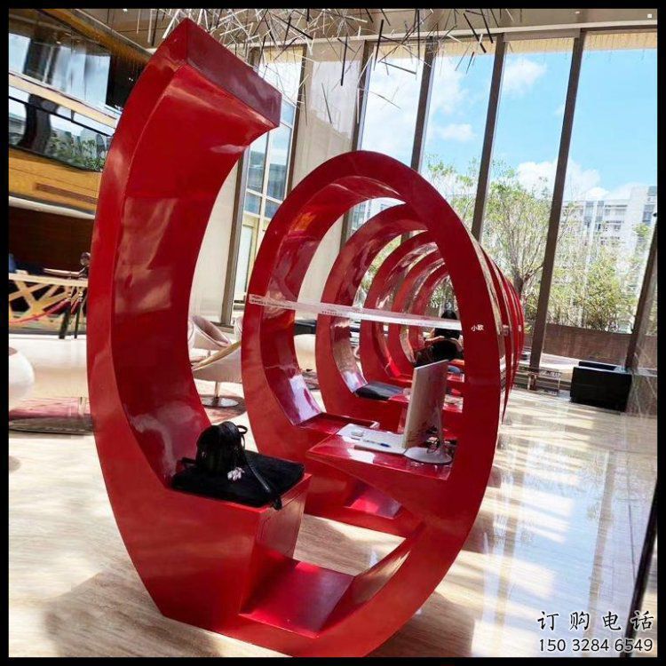 膠卷坐凳雕塑，螺旋藝術形態(tài)，螺旋坐凳雕塑制作