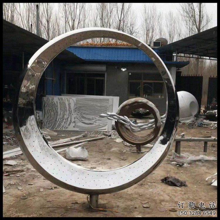 大型月亮雕塑，鍛造景觀雕塑，鏡面工藝