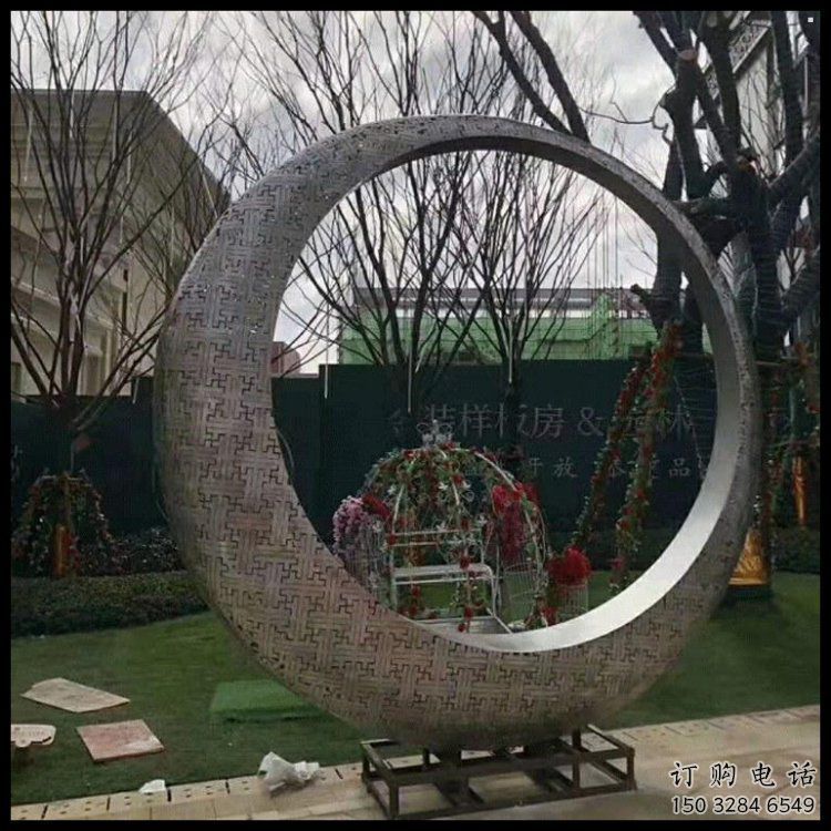 月亮雕塑供需，透雕系列，燈光鏤空月亮雕塑制造商