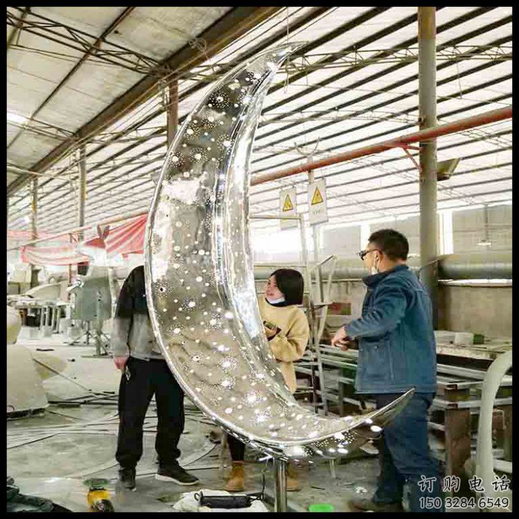 月亮雕塑制作專供，園林裝飾，建筑鏤空月亮雕塑批發