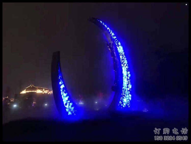 房地產(chǎn)月牙雕塑，仿古景觀雕塑，噴砂制造
