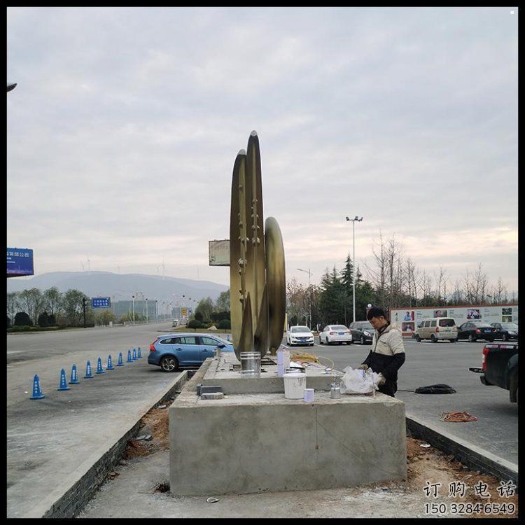 月亮雕塑生產(chǎn)，廣場(chǎng)雕塑，月亮水簾雕塑展品