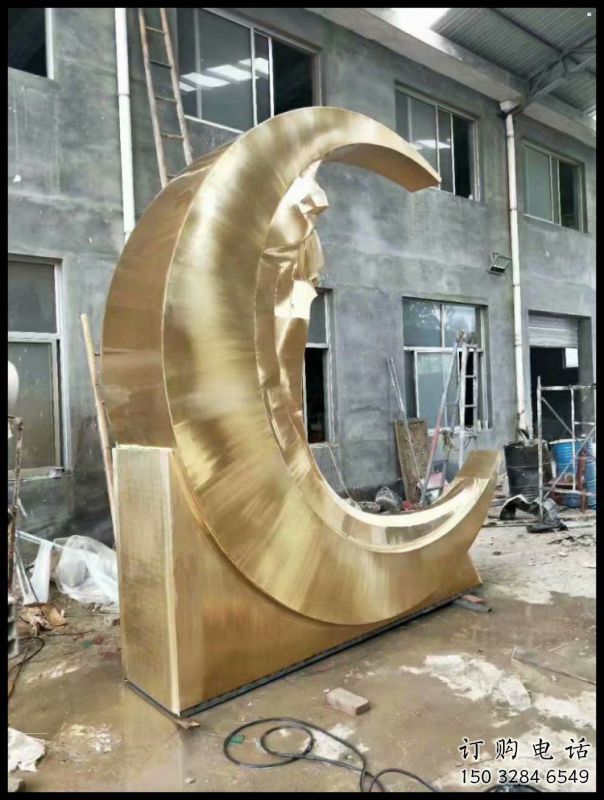 戶外月神雕塑通用，多彩藝術，不銹鋼月神雕塑供應