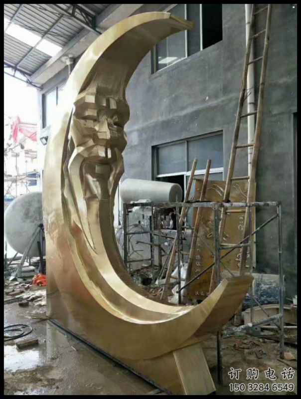 月神雕塑精選，街頭藝術，不銹鋼月神雕塑承接